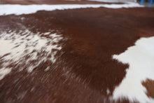 Load image into Gallery viewer, Brown White (8 X 7 ft.) Exact As Photo BRAZILIAN Cowhide Rug | 100% Natural Cowhide Area Rug | Real Leather Cow Skin Rug | BZ395
