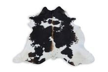 Load image into Gallery viewer, Tricolor (6.6 X 6 ft.) Exact As Photo BRAZILIAN Cowhide Rug | 100% Natural Cowhide Area Rug | Real Leather Cow Skin Rug | BZ403

