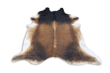 Load image into Gallery viewer, Tricolor (8.10 X 7.10 ft.) Exact As Photo BRAZILIAN Cowhide Rug | 100% Natural Cowhide Area Rug | Real Leather Cow Skin Rug | BZ460
