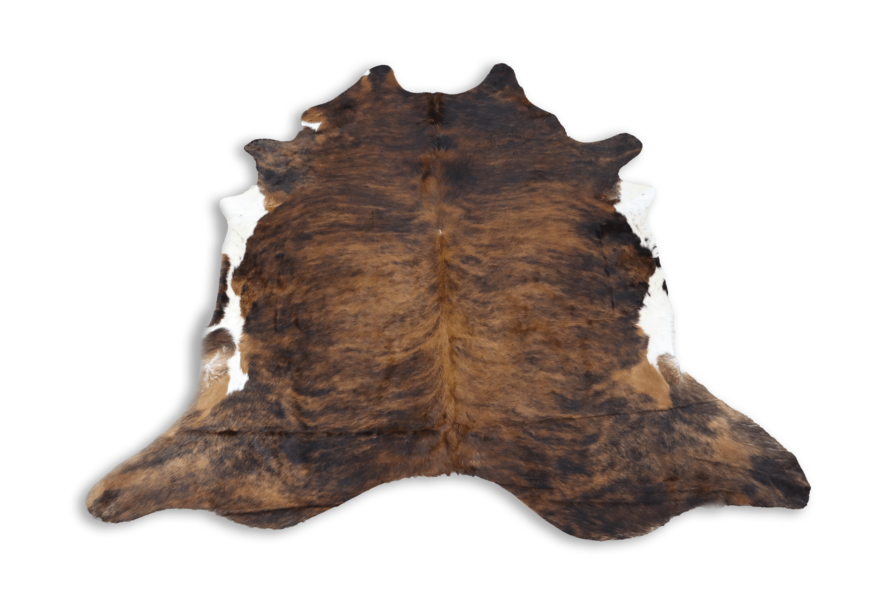 Tricolor Brindle (7.8 X 7.5 ft.) Exact As Photo BRAZILIAN Cowhide Rug | 100% Natural Cowhide Area Rug | Real Leather Cow Skin Rug | BZ477