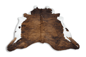 Tricolor Brindle (8.9 X 7.9 ft.) Exact As Photo BRAZILIAN Cowhide Rug | 100% Natural Cowhide Area Rug | Real Leather Cow Skin Rug | BZ478