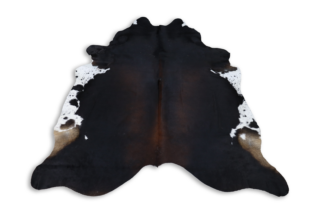 Tricolor (7.11 X 6.11 ft.) Exact As Photo BRAZILIAN Cowhide Rug | 100% Natural Cowhide Area Rug | Real Leather Cow Skin Rug | BZ493