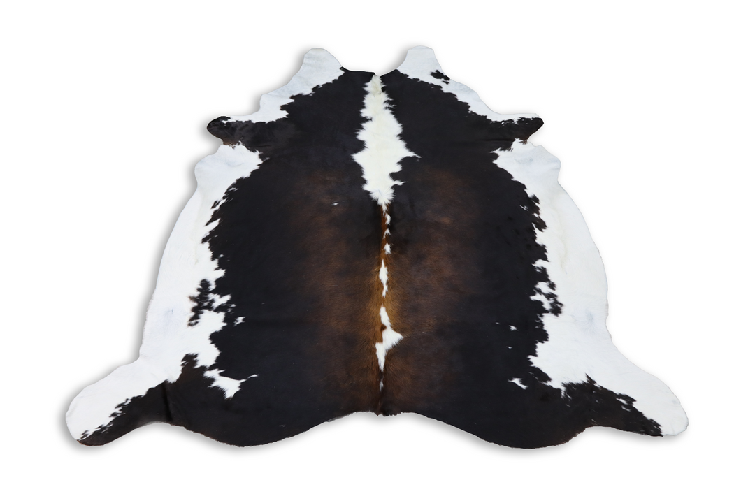 Tricolor (7.5 X 7 ft.) Exact As Photo BRAZILIAN Cowhide Rug | 100% Natural Cowhide Area Rug | Real Leather Cow Skin Rug | BZ495