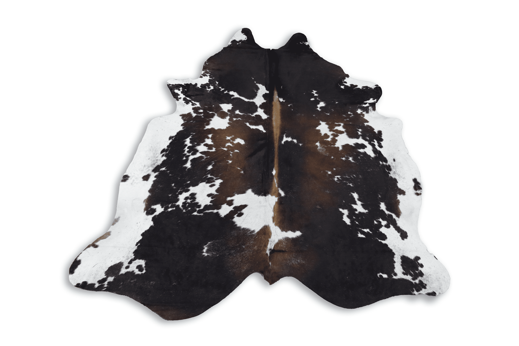 Tricolor (8.7 X 6.9 ft.) Exact As Photo BRAZILIAN Cowhide Rug | 100% Natural Cowhide Area Rug | Real Leather Cow Skin Rug | BZ497