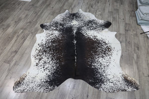 Tricolor (7.1 X 6.7 ft.) Exact As Photo BRAZILIAN Cowhide Rug | 100% Natural Cowhide Area Rug | Real Leather Cow Skin Rug | BZ501