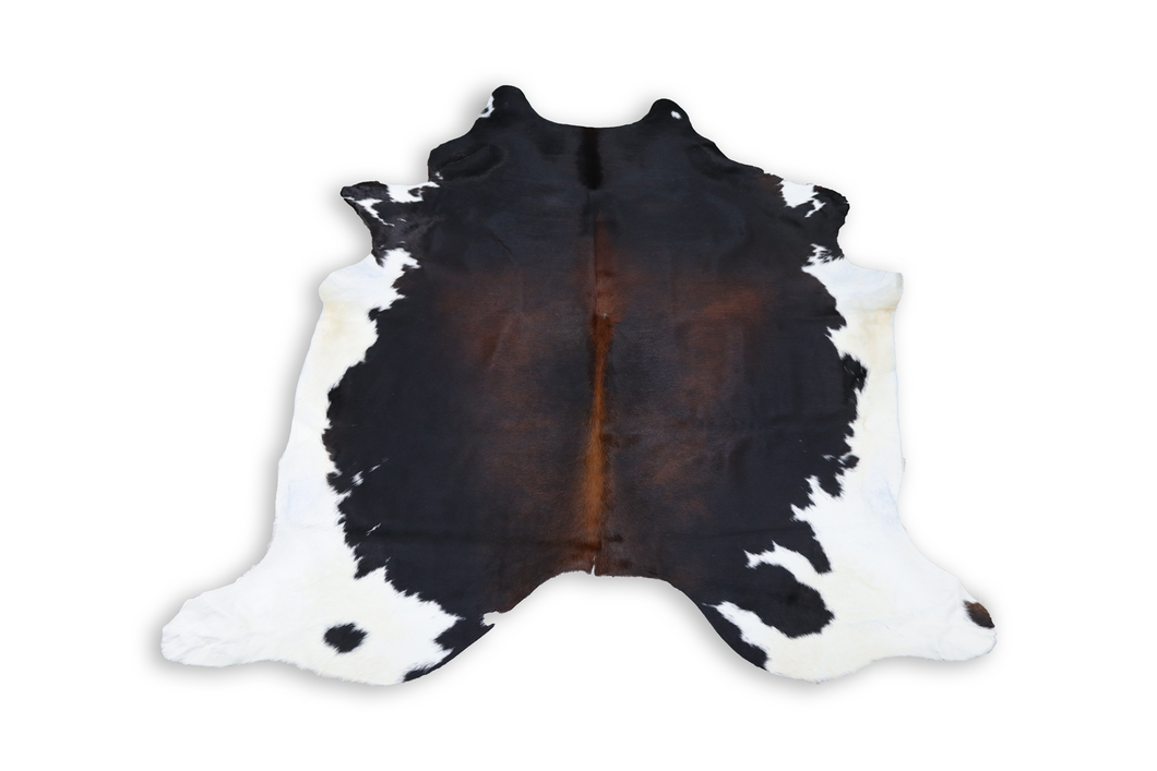 Tricolor (7.8 X 6.8 ft.) Exact As Photo BRAZILIAN Cowhide Rug | 100% Natural Cowhide Area Rug | Real Leather Cow Skin Rug | BZ503