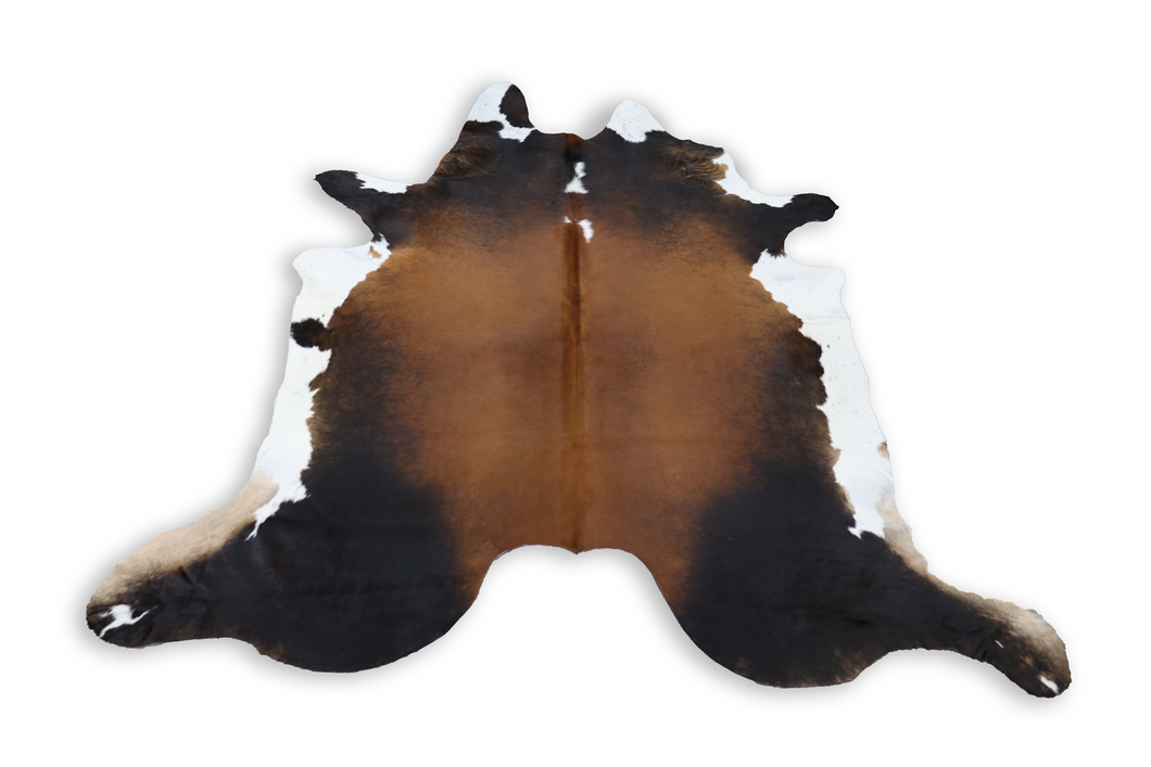 Tricolor (8 X 8 ft.) Exact As Photo BRAZILIAN Cowhide Rug | 100% Natural Cowhide Area Rug | Real Leather Cow Skin Rug | BZ504