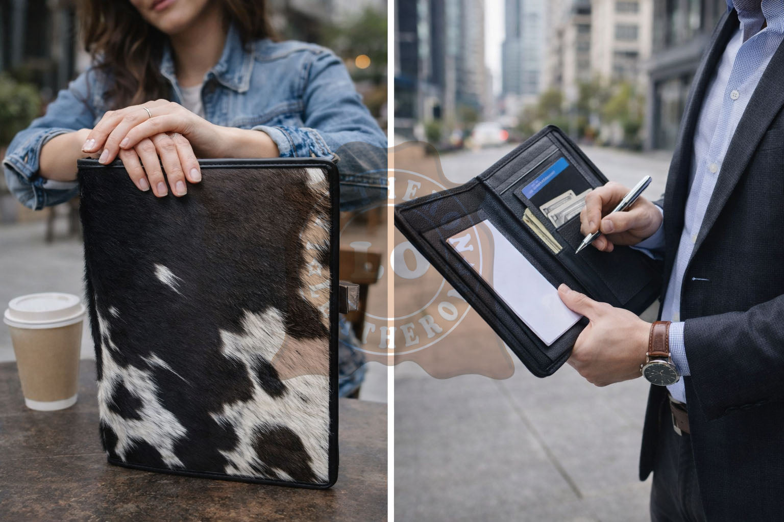 GENUINE Cowhide File Bag | Natural Hair-on Leather Office File Cover | Real Cow Skin Documents Bag | FC02
