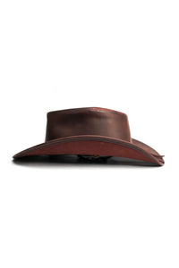 100% Real Leather Cowboy Hat | Handmade Western Style Unisex Leather Hat