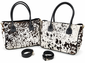 Natural Hair On Cowhide Handbag | Genuine Hair On Leather Shoulder Bag | Real Cow Skin Ladies Bag