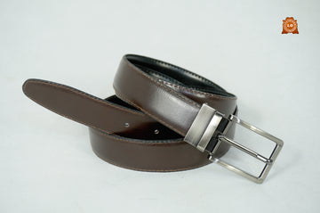 Double-Sided Leather Belt - Handmade, Reversible, Unisex Belt