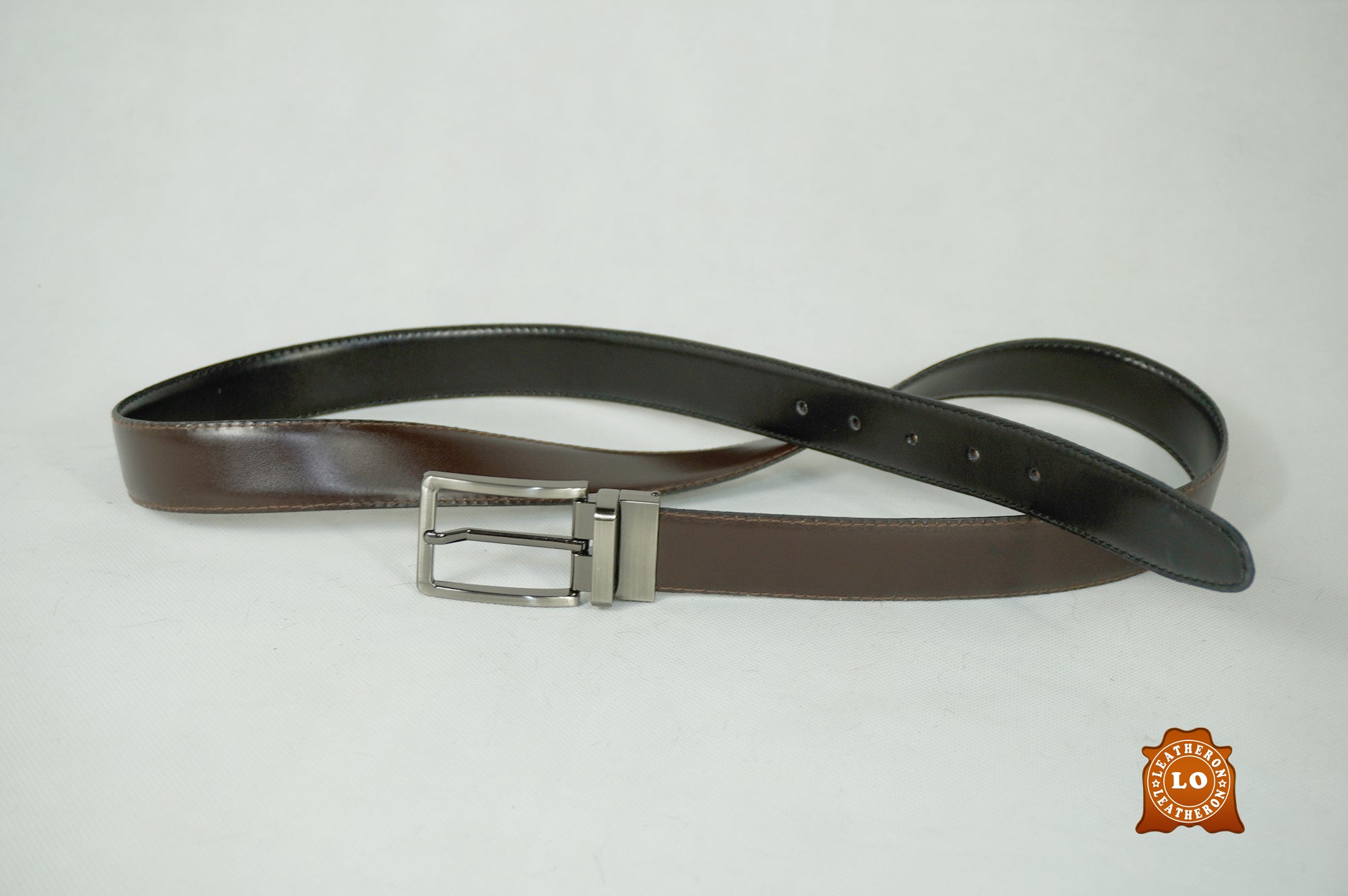 Double-Sided Leather Belt - Handmade, Reversible, Unisex Belt