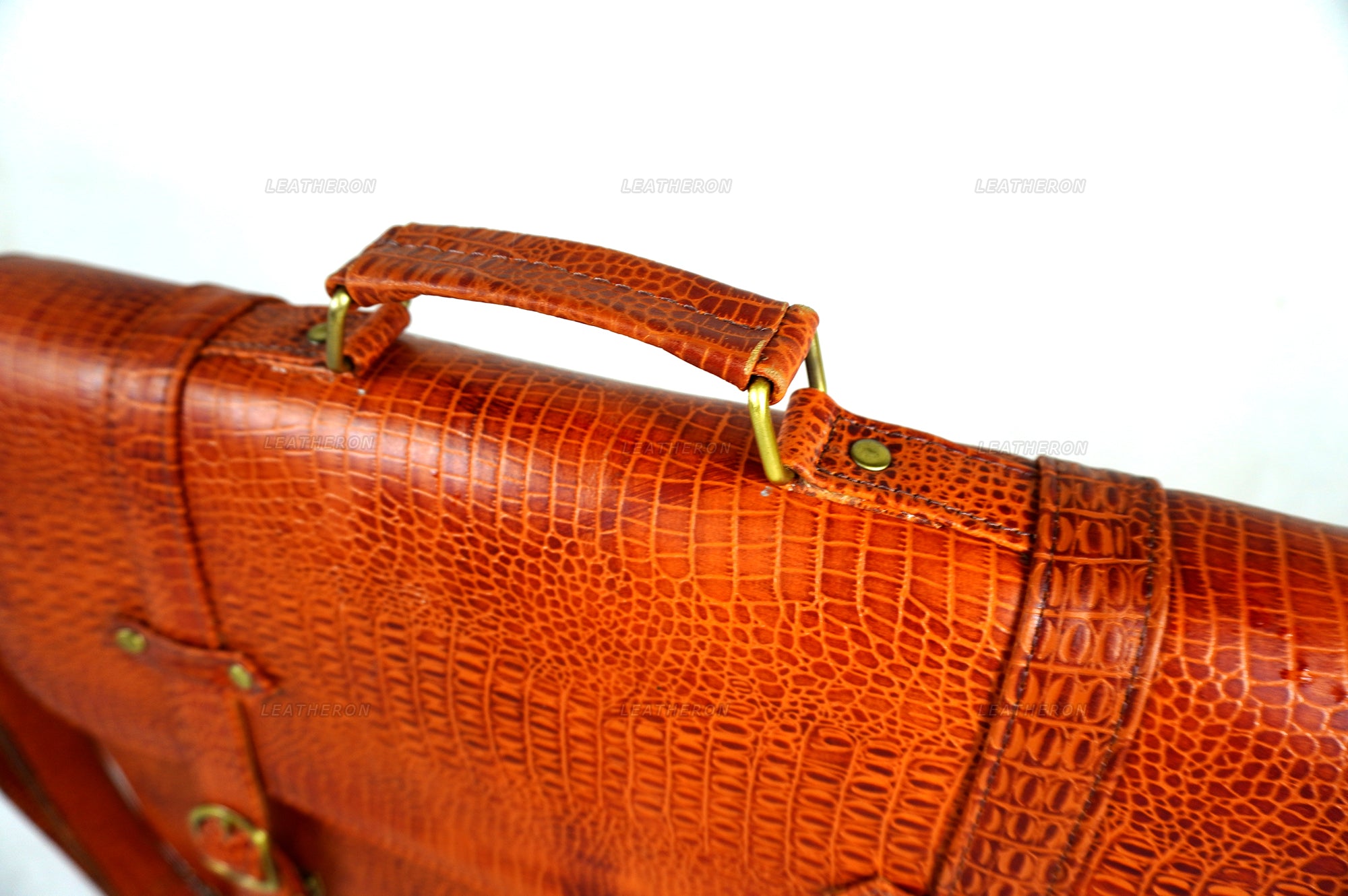 Crocodile Pattern Embossed Real Leather Luxury Office Bag for Business Professionals