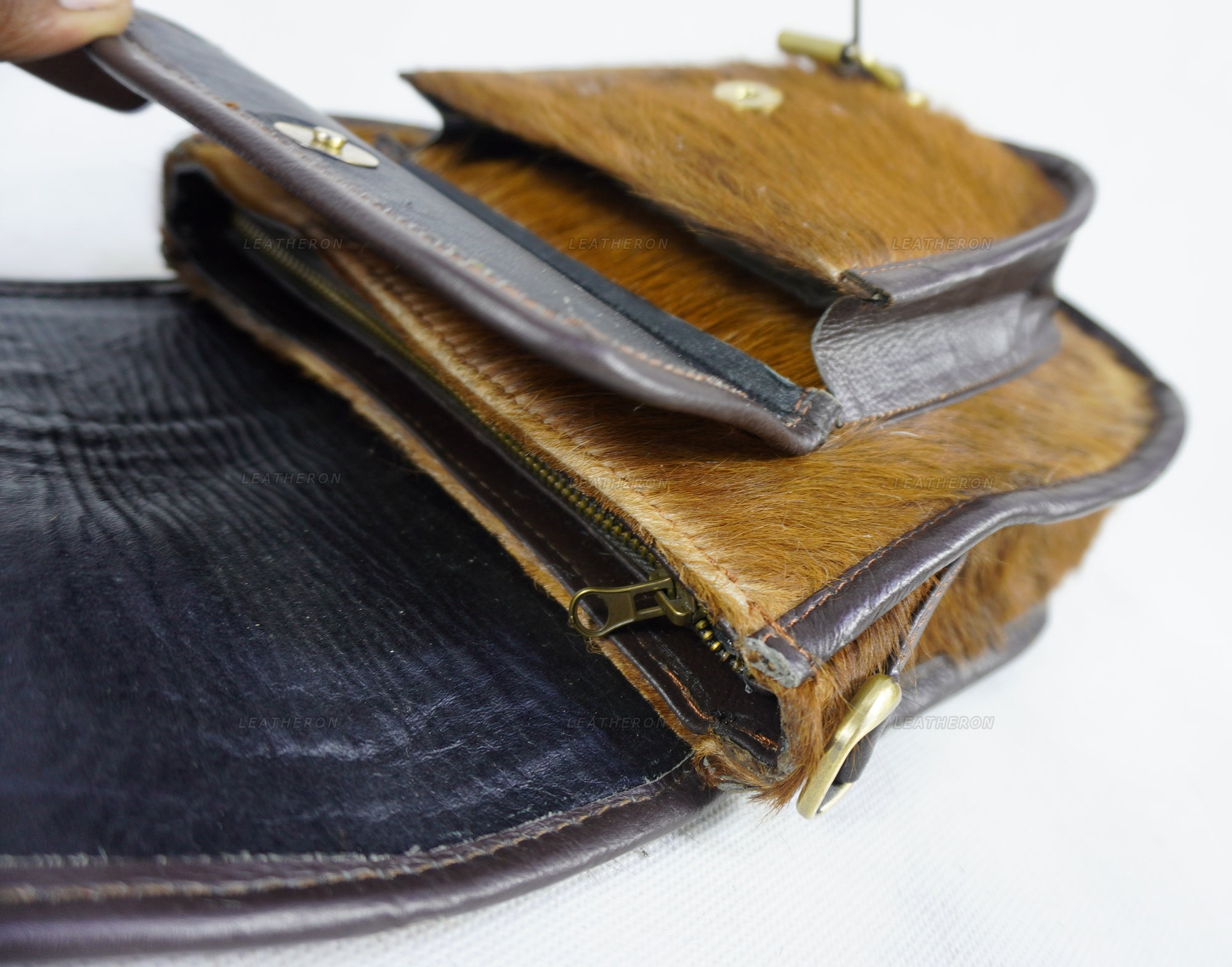 Ladies Real Cowhide Leather Crossbody Purse