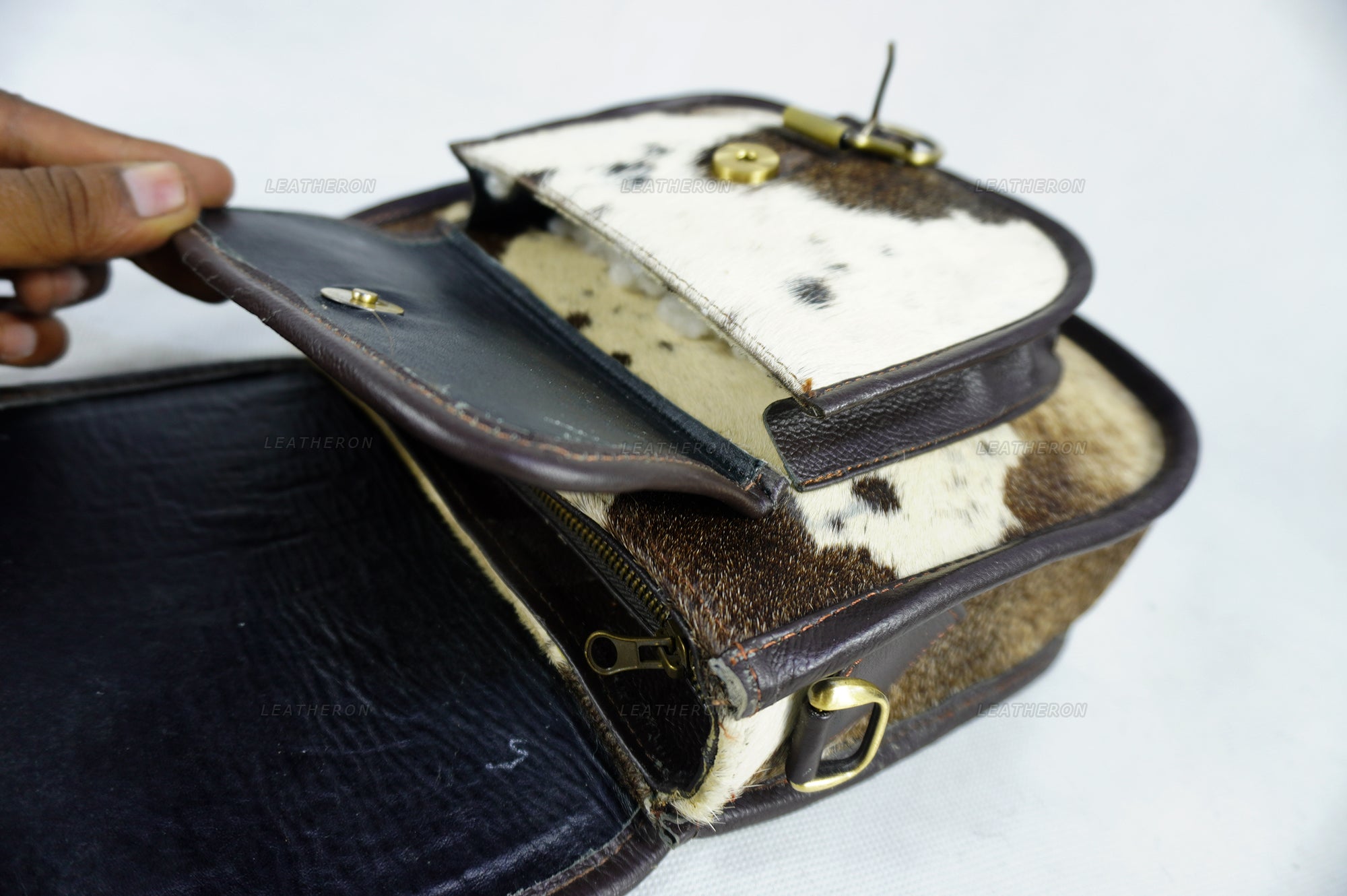 Women's Handmade Real Cowhide Leather Cross Body Bag - Durable and Stylish