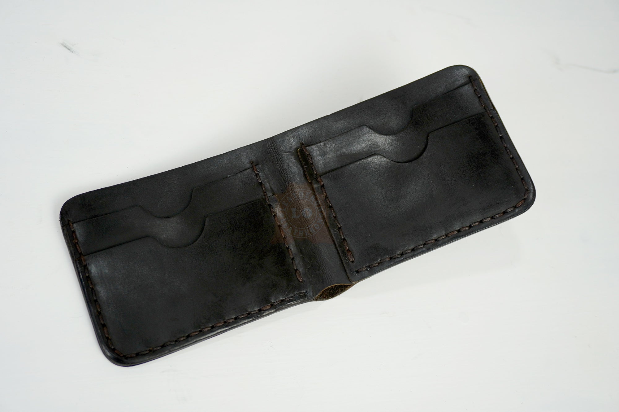 Vintage-Style Leather Bifold Wallet - Handmade with Attention to Detail