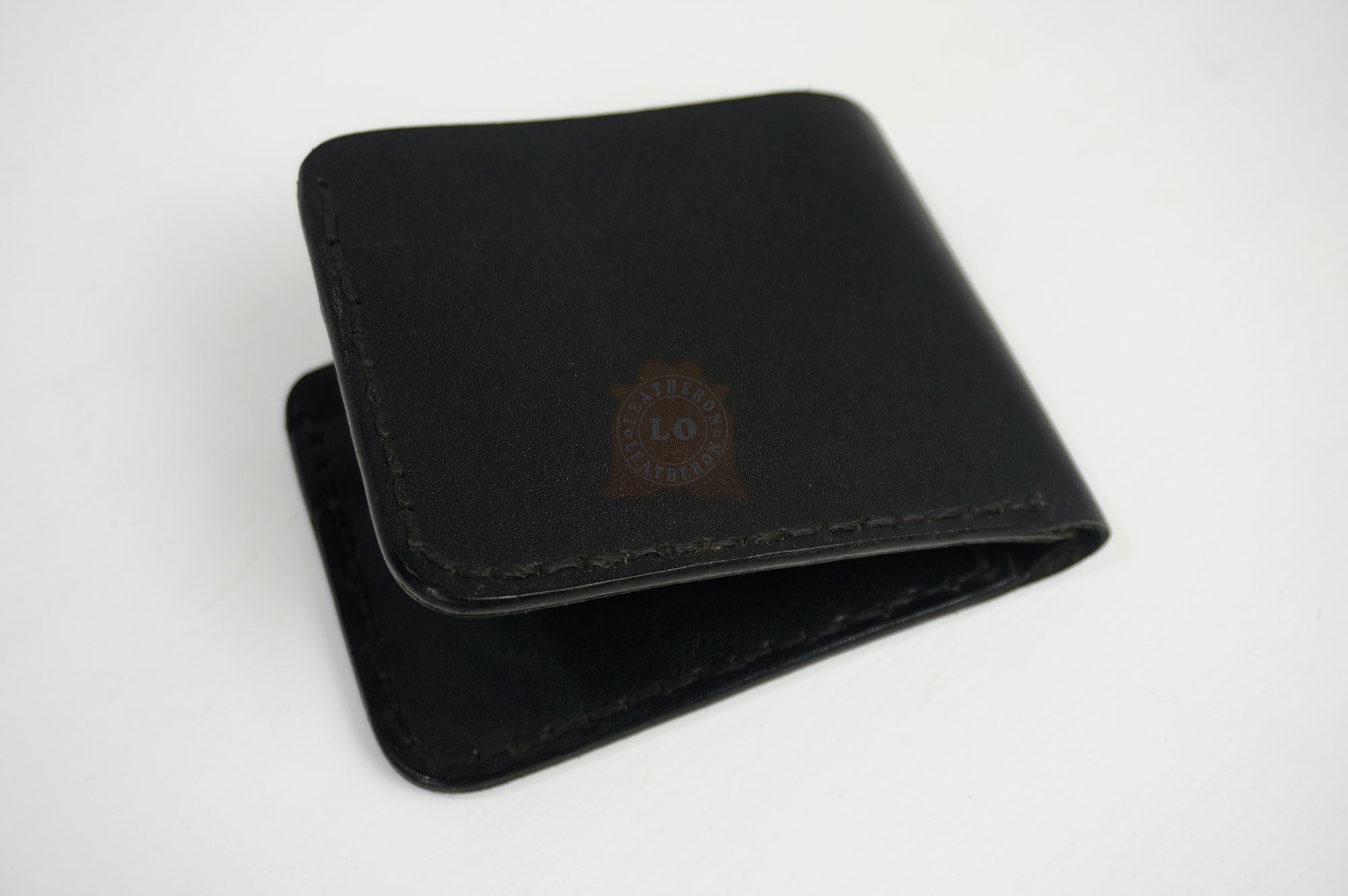 Handmade Genuine Leather Bifold Wallet with 4 Card Slots & Cash Pocket