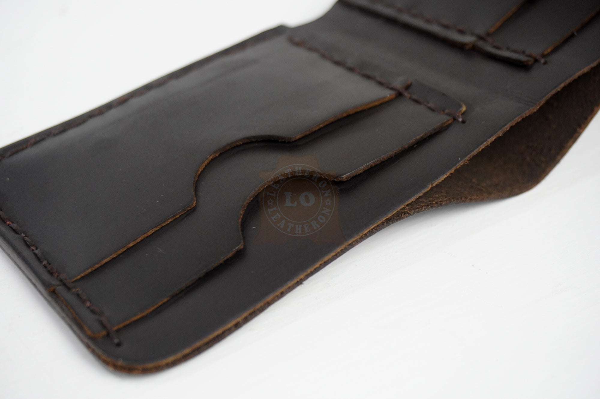 Vintage-Style Leather Bifold Wallet - Handmade with Attention to Detail