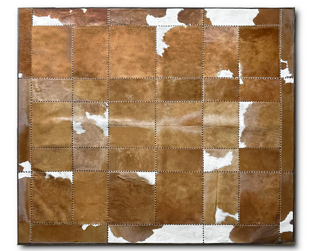 Earthtone Mosaic Cowhide Rug – Natural Hair on Hide Patchwork Area Rug