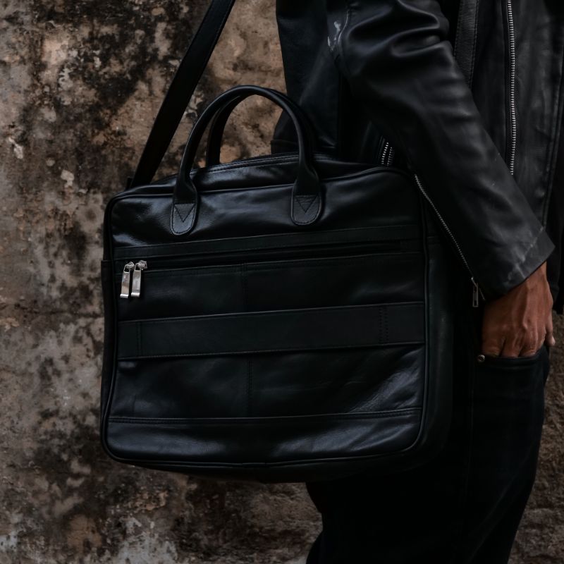 100% Real Leather Laptop Bag | Handmade Office Leather Bag