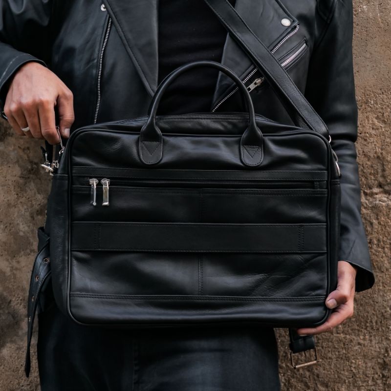 100% Real Leather Laptop Bag | Handmade Office Leather Bag