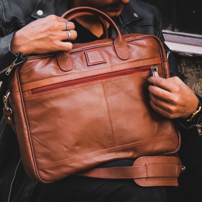 Handmade Laptop/Office Leather Bag | Full Grain Cow Leather Bag