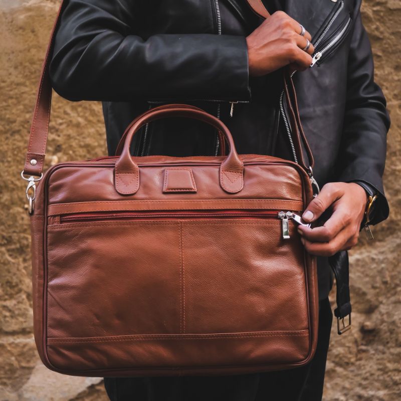 Handmade Laptop/Office Leather Bag | Full Grain Cow Leather Bag