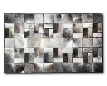 Silverstone Cowhide Rug – Hand-Laced Mosaic Patchwork Area Rug