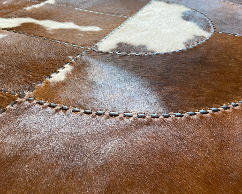 HANDMADE 100% Natural COWHIDE RUG | Cowhide Patchwork Area Rug | Leather Carpet | PR213
