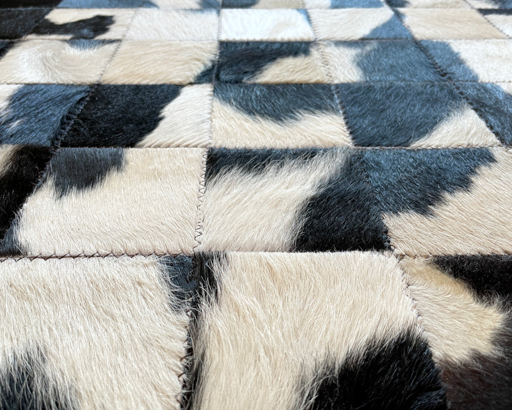 HANDMADE 100% Natural COWHIDE RUG | Patchwork Cowhide Area Rug | Hair on Leather Cowhide Carpet | PR302