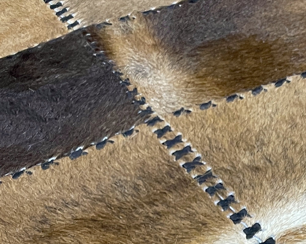 Ombre Brown Cowhide Rug – Hand-Laced Natural Gradient Patchwork Area Rug