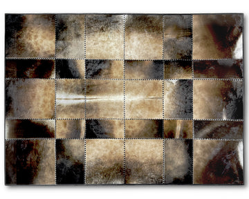 Ombre Brown Cowhide Rug – Hand-Laced Natural Gradient Patchwork Area Rug