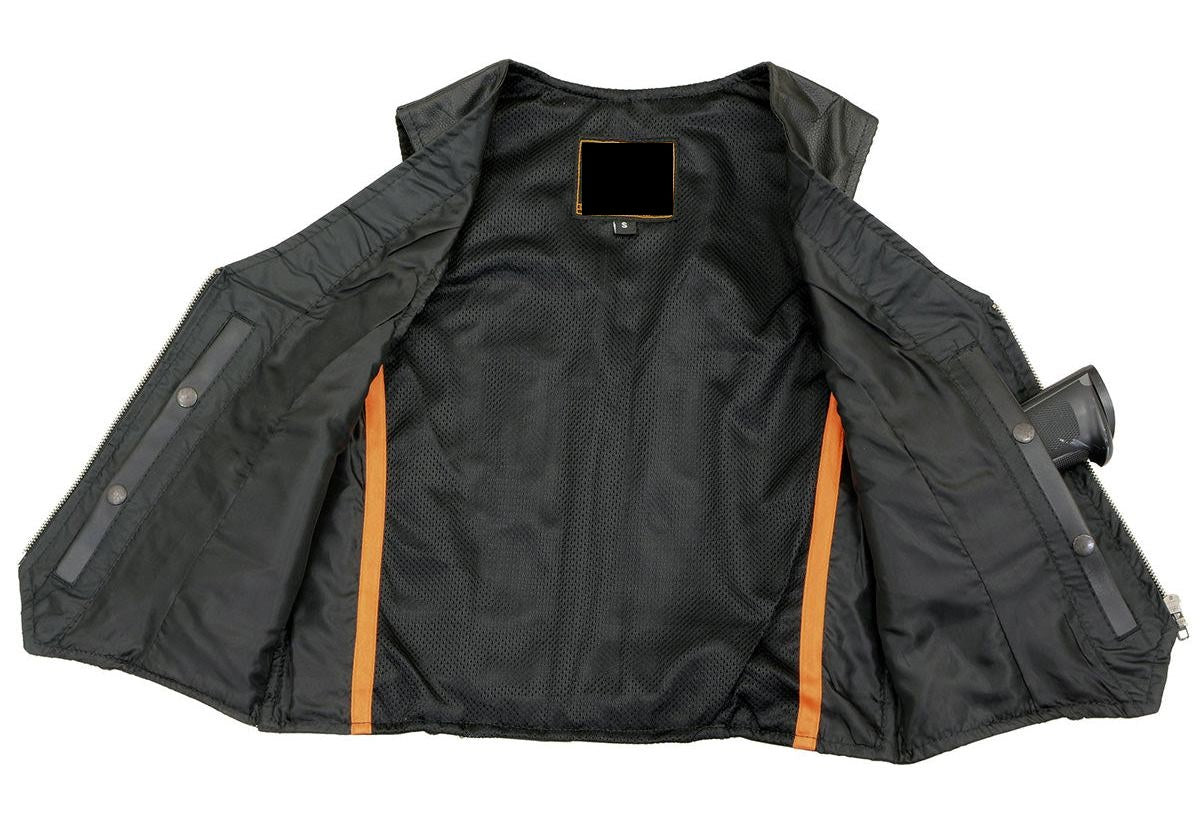 Women's Classic Motorcycle Leather Vest - Real Lambskin Leather Vest for Females, Ladies Biker Vest