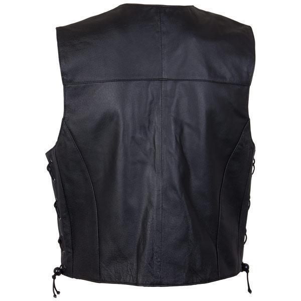 Classic Side Lace Leather Vest - Moto V-Shape Neck Waistcoat - Stylish Casual Fit