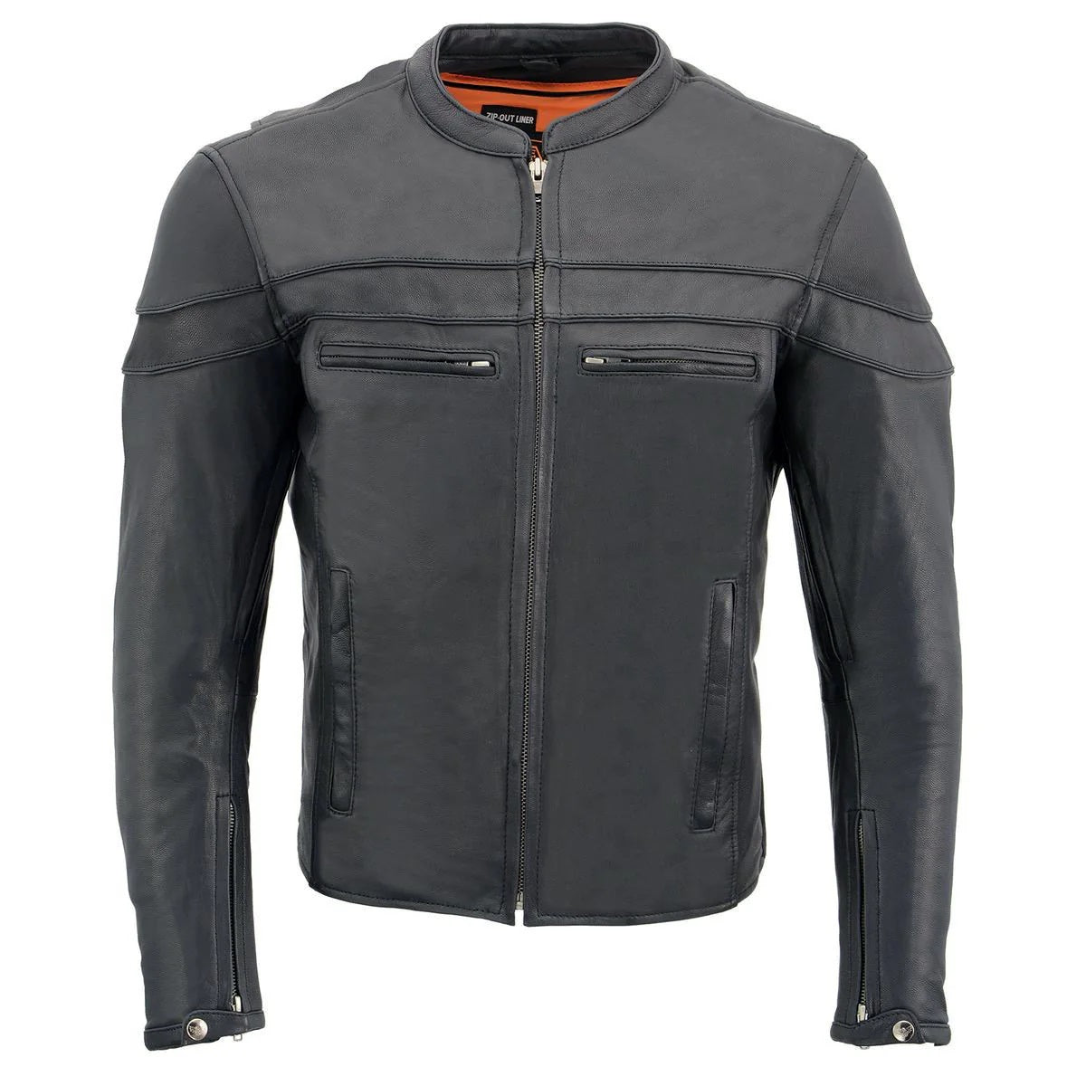 Men's Stay Cool Sporty Motorcycle Premium Leather Jacket - Real Lambskin Leather Jacket - Classic Cafe Racer Biker Jacket