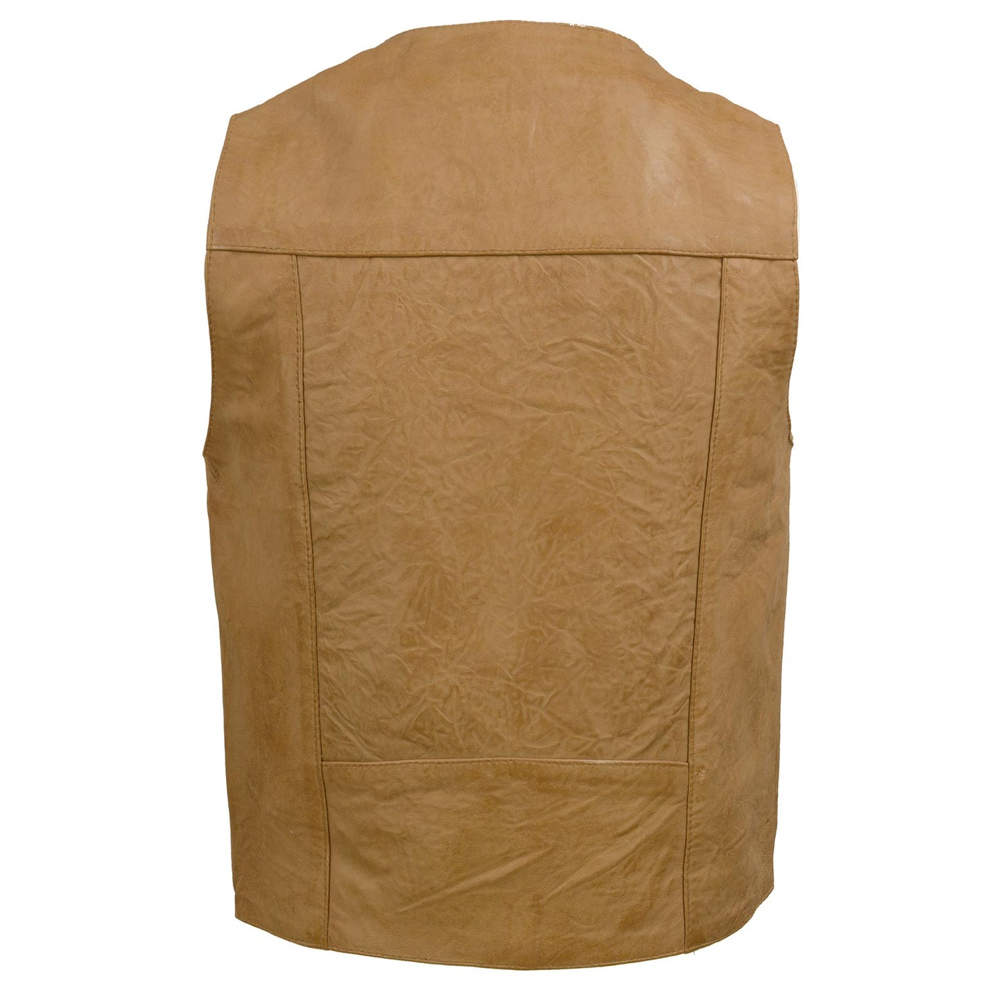 Classic V-Neck Western Style Motorcycle Rider Leather Vest - Men's Real Leather Waistcoat - Stylish Casual Outfit