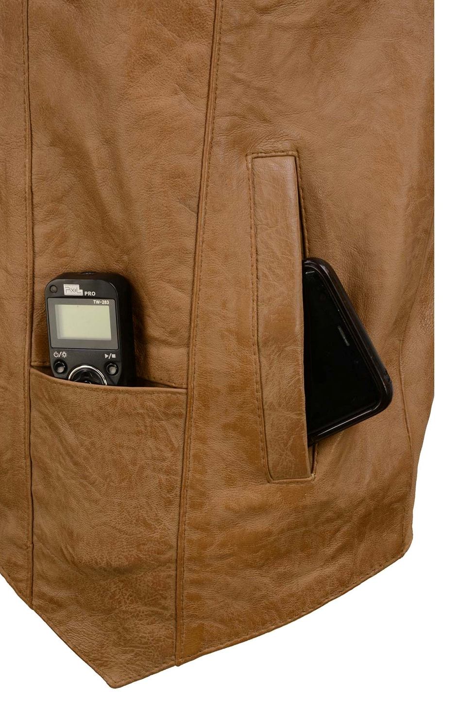 Classic V-Neck Western Style Motorcycle Rider Leather Vest - Men's Real Leather Waistcoat - Stylish Casual Outfit