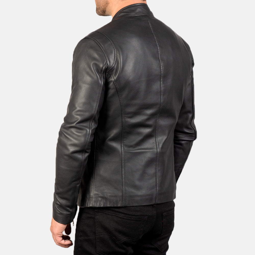 Men's Real Leather Jacket - Classic Biker Style Classic Simple Jacket - Casual Outerwear for All Seasons and Occasions