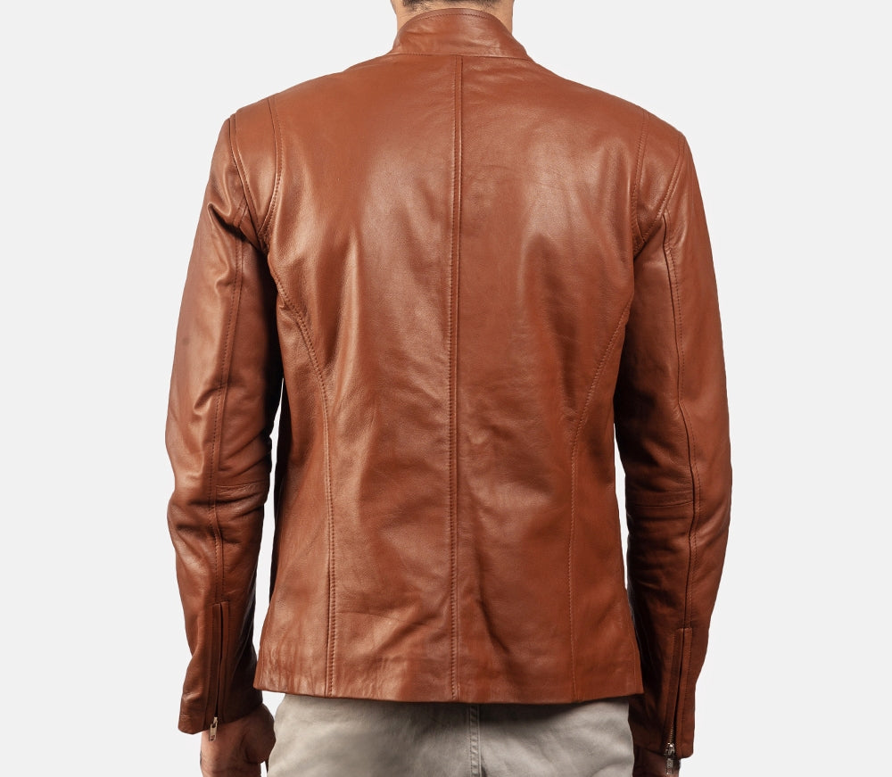Men's Real Leather Jacket - Classic Biker Style Classic Simple Jacket - Casual Outerwear for All Seasons and Occasions