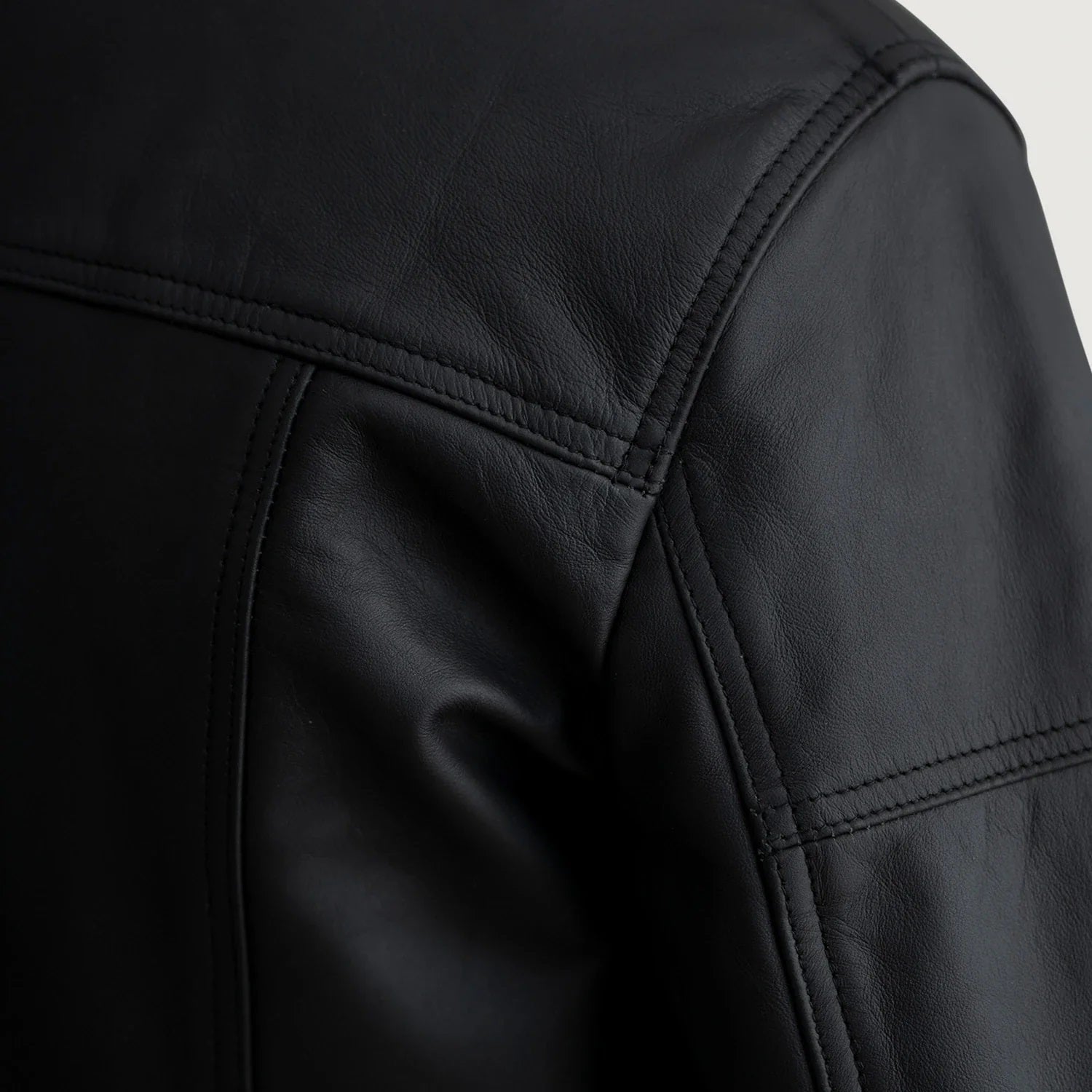 Men's Motorcycle Shirt Style Black Leather Jacket - Real Lambskin Leather Cafe Racer Jacket - Casual Biker Jacket