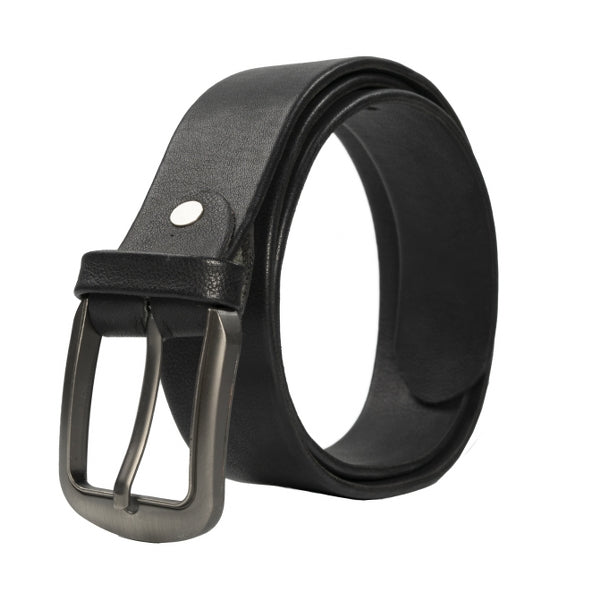 Classic Elegance: Genuine Black Cow Leather Belt for Timeless Style
