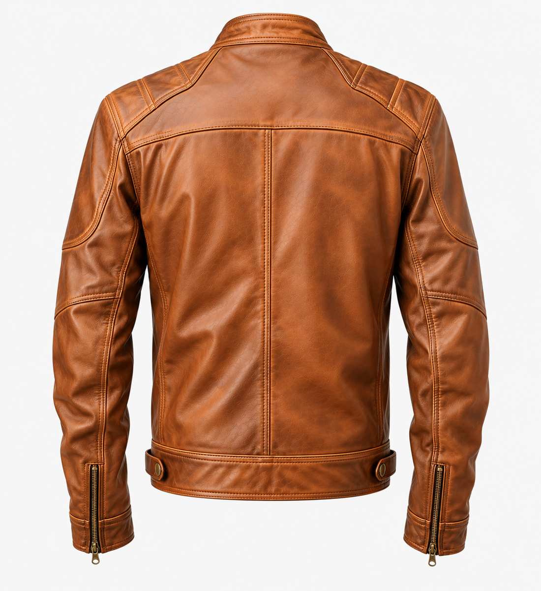 Front view of the Genuine Vintage Distressed Sheepskin Leather Jacket.