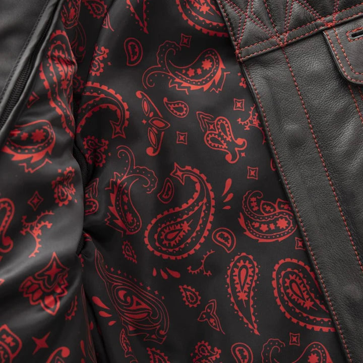 Men's Biker Leather Jacket - Genuine Full Grain Leather Cafe Racer Jacket - Motorcycle Jacket