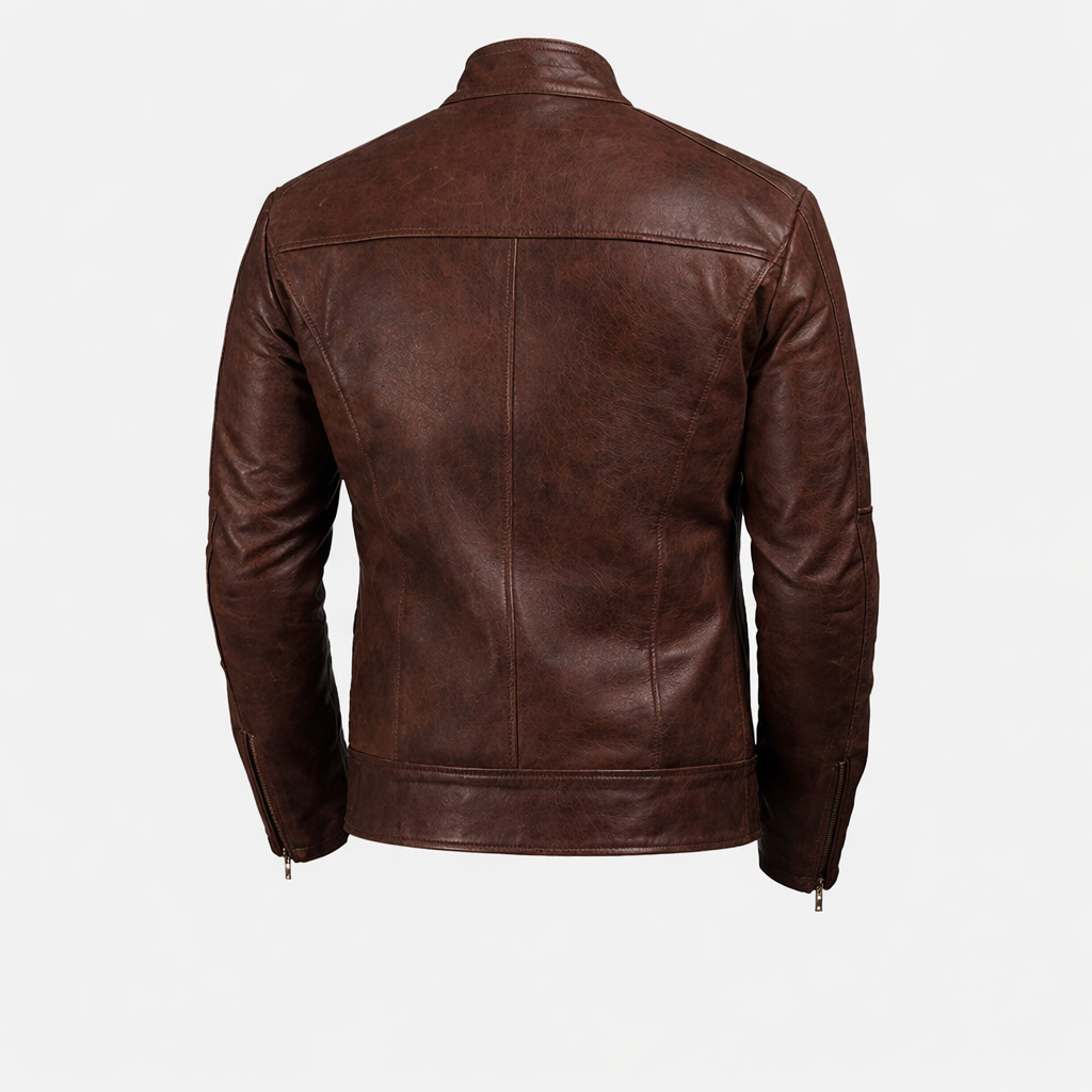 Vintage Pull-Up Cowhide Leather Rider Jacket
