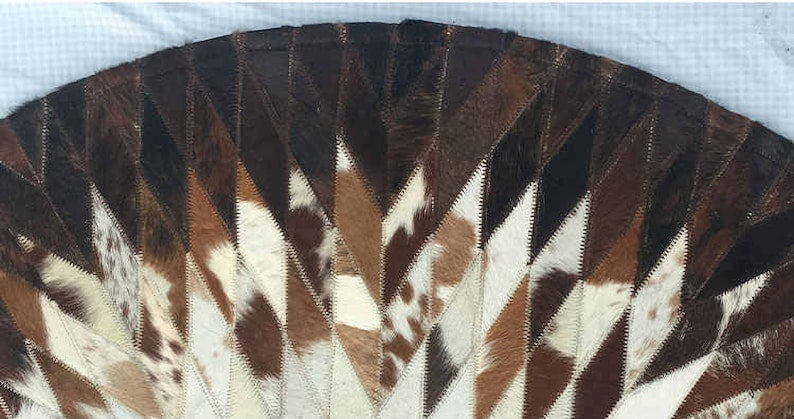 HANDMADE 100% Natural COWHIDE RUG | Patchwork Cowhide Area Rug | Hair on Leather Cowhide Carpet | PR95B