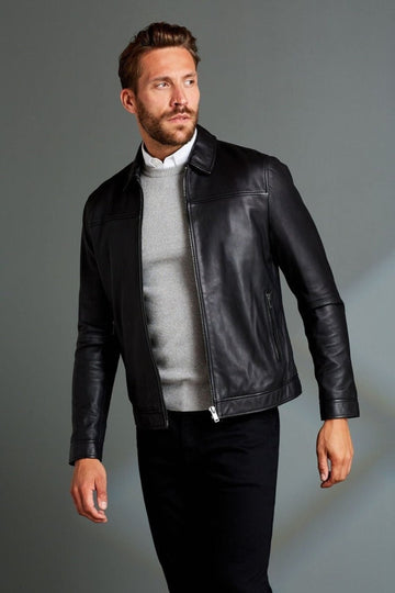 Real Lambskin Leather Jacket  | Handmade 90's Style Rider Leather Jacket | Genuine Sheepskin Black Leather Jacket |