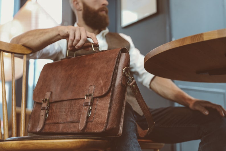 Handmade Real Leather Laptop/Office Briefcase Bag – Functional & Stylish