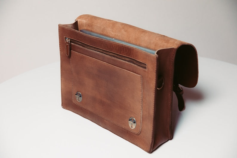 Handmade Real Leather Laptop/Office Briefcase Bag – Functional & Stylish