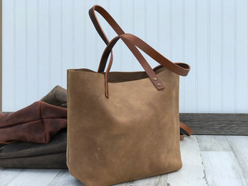 Handcrafted Leather Tote – Work & Laptop Bag, Personalized Shoulder Bag, Great Gift Idea