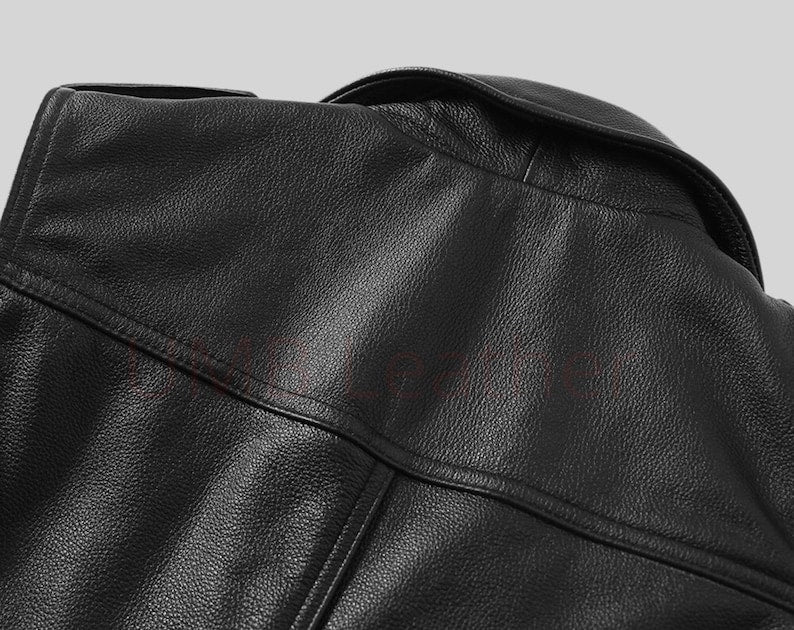 Real Cowhide Leather Vest | Handmade Leather Vest for Men | Genuine Cow Skin Biker Vest